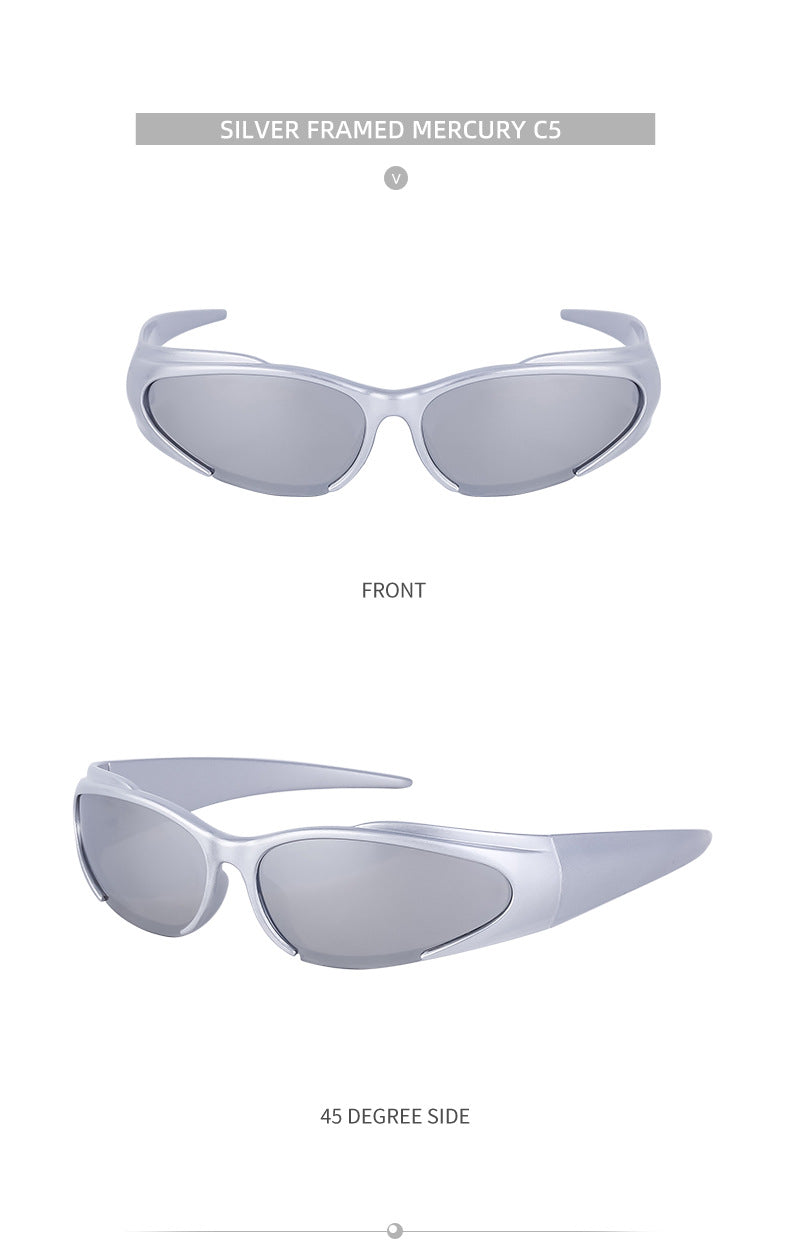 European and American Sports Windproof Cycling Sunglasses for Men and Women Sun Protection Personality Y2K Millennium Sunglasses Glasses Glasses - 图片 27