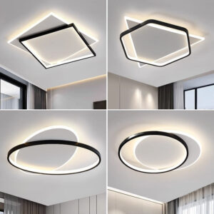 Rectangular Living Room Lamp LED Ceiling Lamp Art Bedroom Lamp Nordic Simple Modern Elegant Lighting Set