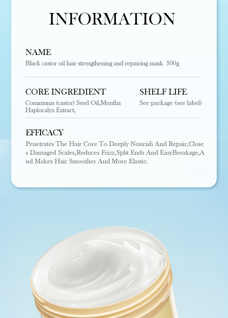 Black Castor Oil Hair Mask500gSADOER Nourishing, Smooth and Fluffy Conditioner Cross-Border Wholesale - 图片 24