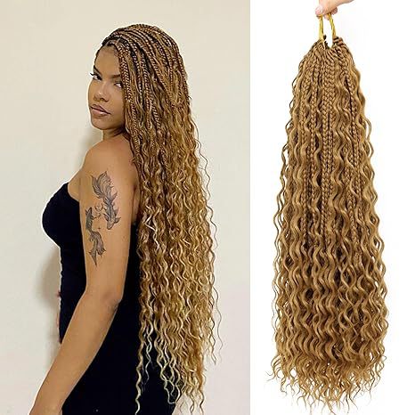 Cross-border European and American Synthetic Hair Wigs Box Braids Bohemian Curly Three-strand Braid Fly Hook Needle Hair Braid - 图片 7
