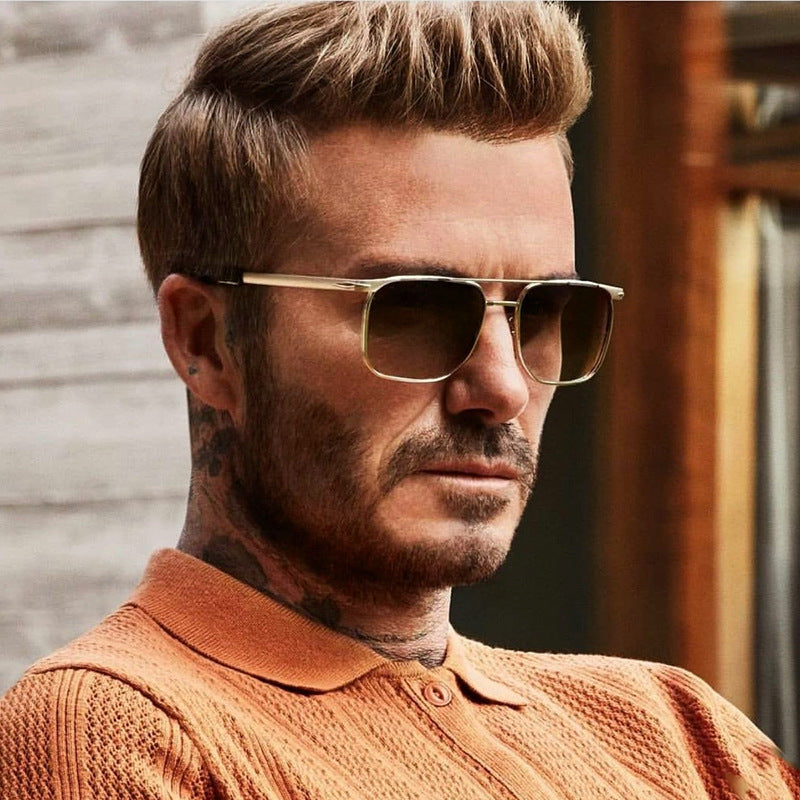 Men's Sunglasses Driving Fashion Internet Celebrity David Same Style Square Frame Sunglasses Men's Trendy Outdoor Hiking Glasses shades - 图片 7