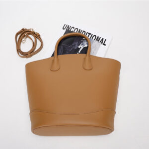 Vintage Large Capacity Commuter Tote Bag Cowhide Bucket Bag Crossbody Shoulder Bag for Women