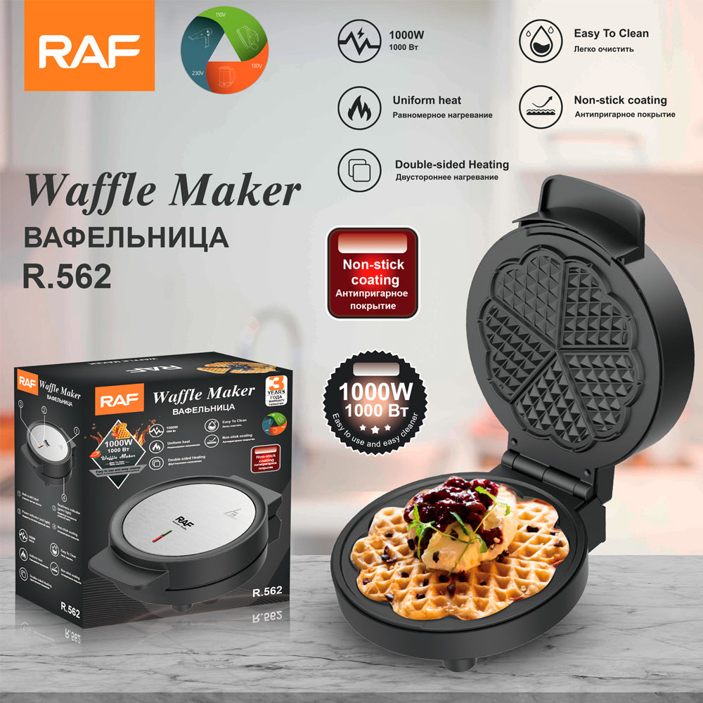 RAF European and American Household Breakfast Machine Waffle Maker Fully Automatic Mini Double-Sided Heating Electric Griddle Light Food Machine - 图片 10