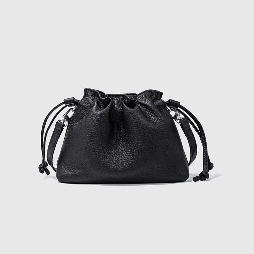 Wholesale pleated cloud bag genuine leather small handbag for women bag Bucket Bag Top Layer Cowhide Niche ins Shoulder Crossbody Bag - 图片 5