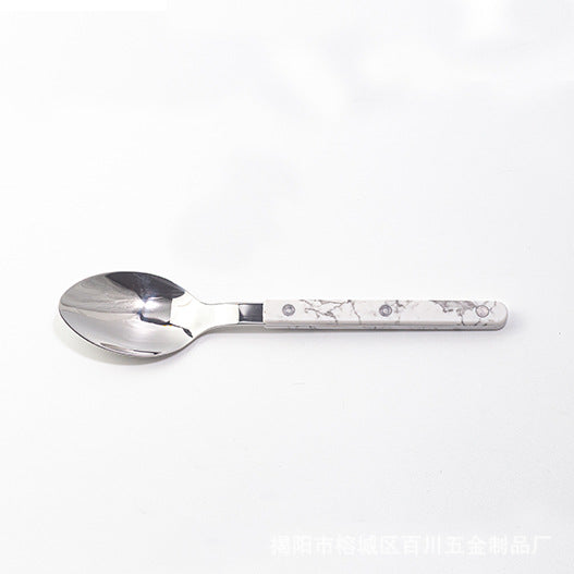 Marble Handle Western Tableware Set ABS Butter Fork Spoon Clip Handle Cheese Knife Dessert Chopsticks Spoon Fork - 图片 26