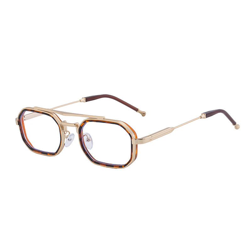 2025New Small Frame Glasses Men Double Beam retro Sunglasses Men's High Sense Full Frame Sunscreen Sunglasses shades - 图片 12