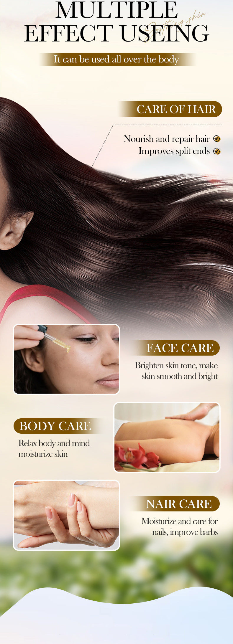 Cross-border Jasmine Dried Flower Massage Oil SADOER Moisturizing and rejuvenating skin body oil cross-border foreign trade wholesale - 图片 22