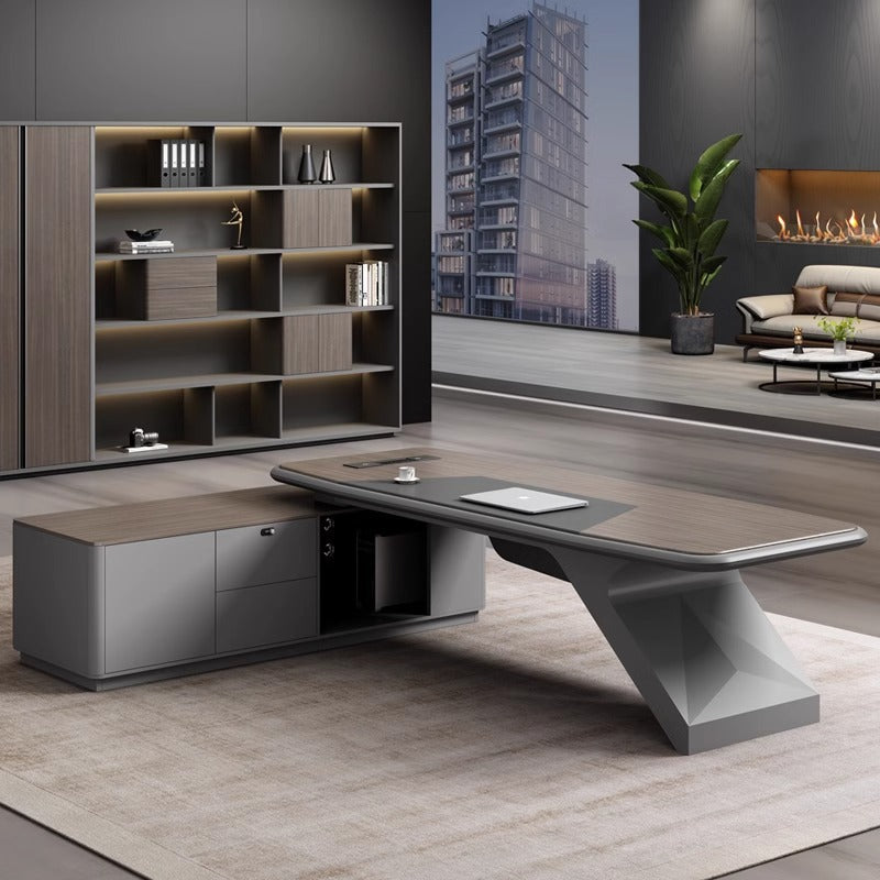 Painted Office Desk Executive Desk President Leader Chairman Boss Desk Office Manager Desk Office Desk and Chair Set - 图片 5