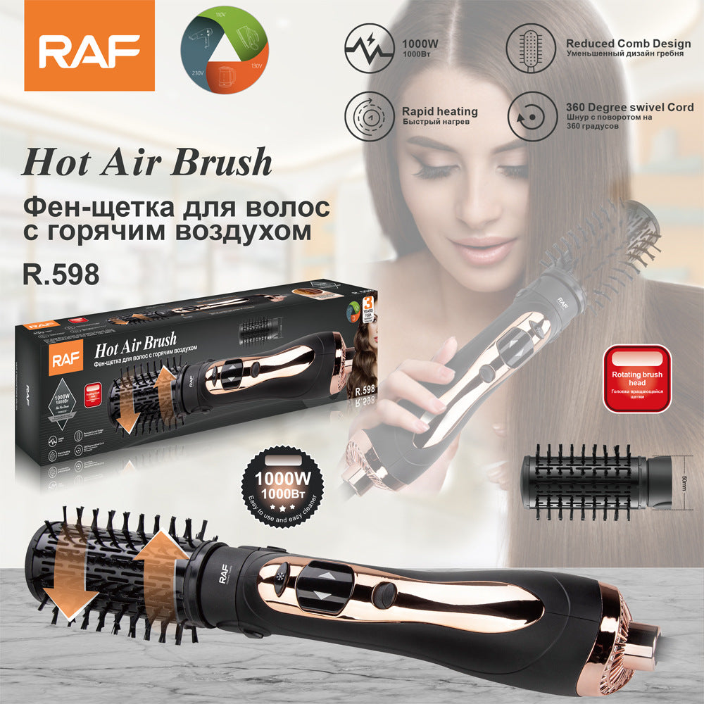 RAF EU Standard 2-in-1 Hot Air Brush Automatic Curling Iron Electric Hair Dryer Curling and Straightening Dual-use Hair Styling Tool - 图片 21