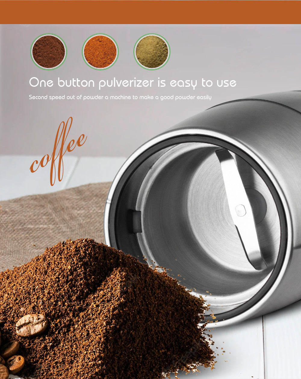 Electric Bean Grinder Dry Grinder Lightweight Household Grinding Cup Portable Coffee Bean Grinder - 图片 10