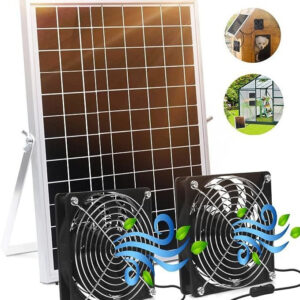 15W Monocrystalline Silicon Glass Solar Panel Fan RV Travel Car Outdoor Camping Pet Chicken Coop Ventilation Exhaust Fan