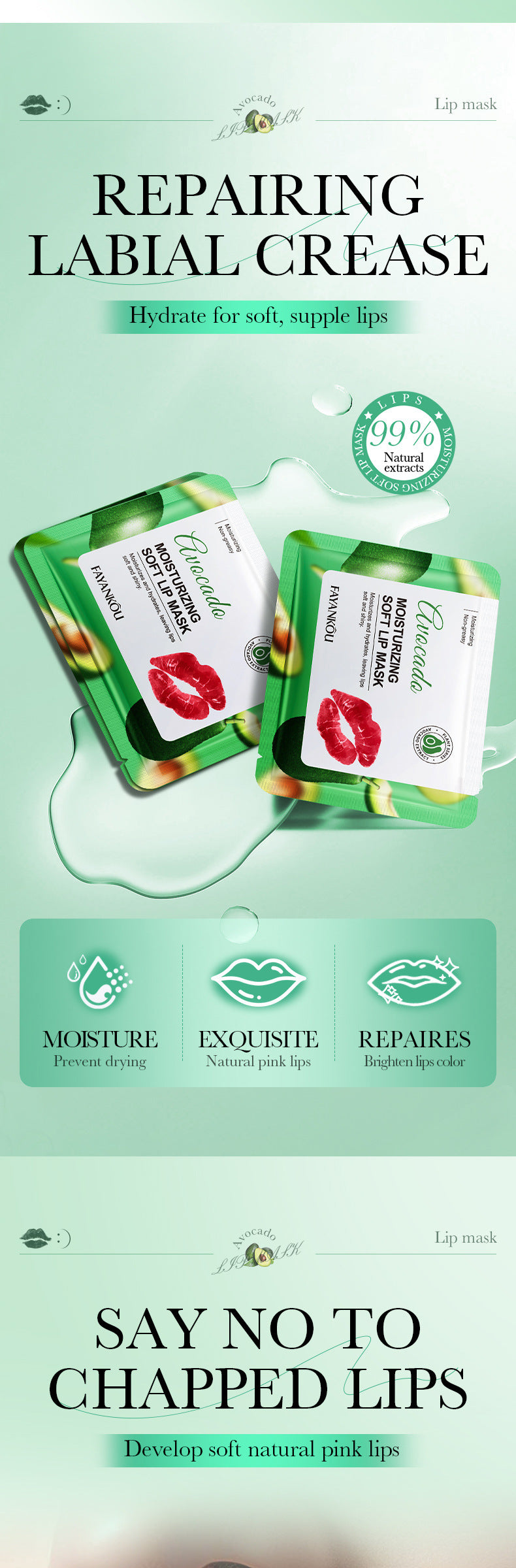 Plant and Fruit Lip Mask Series FAYANKOU Moisturizing Anti-Chap Hydrating Lip Patches Cross-Border Wholesale - 图片 21