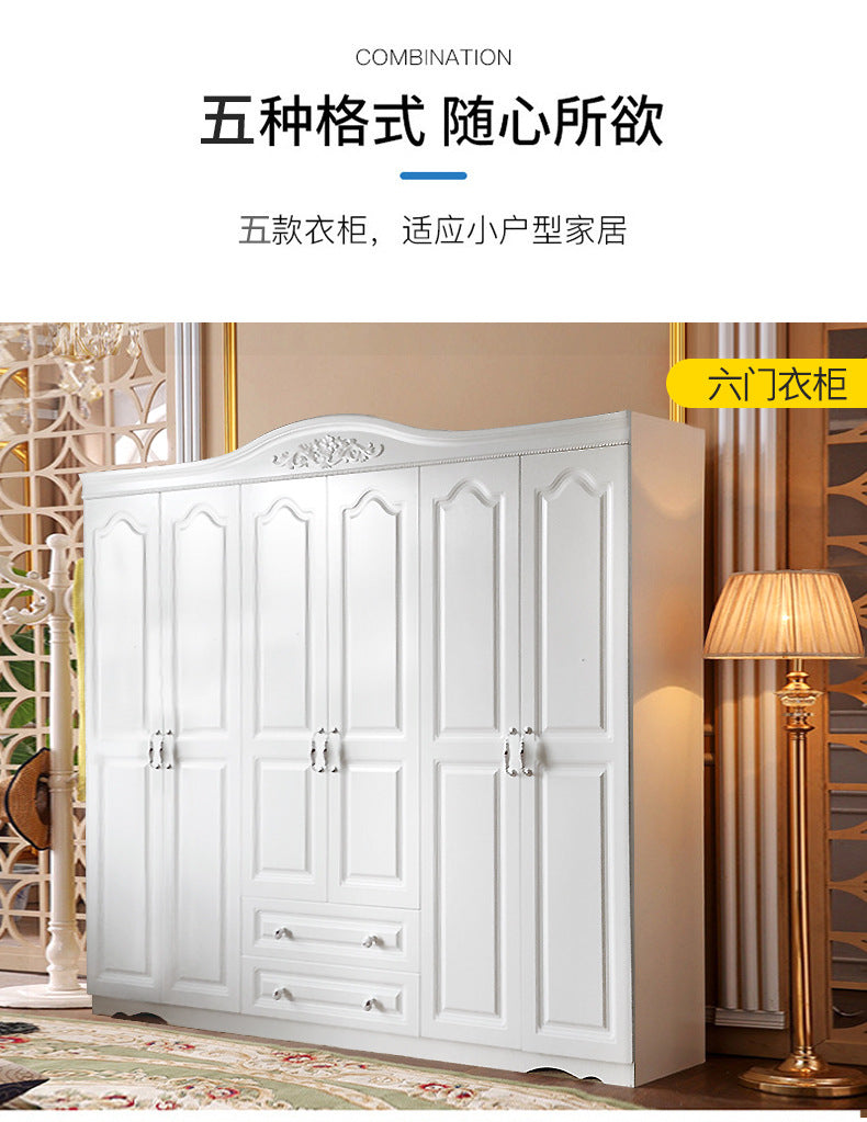 Economical Cabinet Three or Four Doors Bedroom Wardrobe Storage Panel Multi-Functional Assembly European Style Multi-Functional Storage Closet - 图片 8