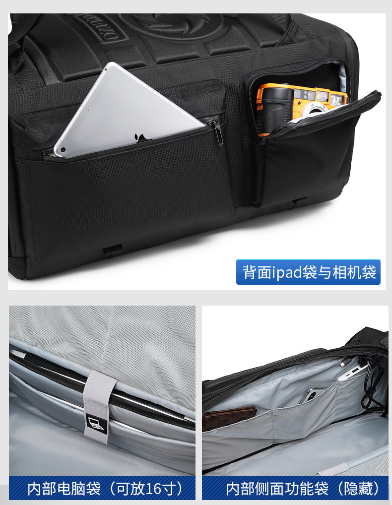 OZUKO Backpack Men's Water-Repellent Large Capacity Multi-Compartment Travel Laptop Bag Outdoor Sports Bag - 图片 17