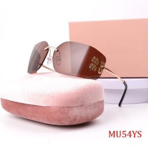 2014High Version Xiaohongshu Same Style Sunglasses for Women UV Protection Miu Miu New Frameless Sunglasses mu54y