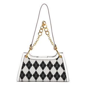 Women's Fashion Trendy New Color-Block Plaid Bag Personality Stylish Crossbody Bag Simple Shoulder Bag