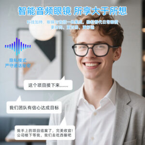 Hot Selling Smart Glasses Bluetooth Call Listening to Music ai Translation Conference Office Commuting Wear Factory Source AI Translation