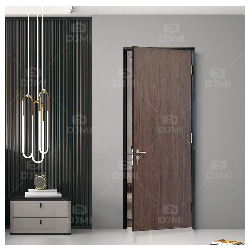 Fashion Design Plain Bedroom Wooden Door for Interior Door Waterproof Aluminum Frame Wood Doors - 图片 5
