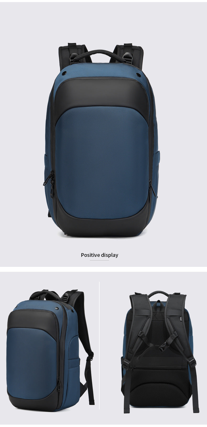 OZUKO Business Backpack for Men, Double Shoulder Laptop Bag, Waterproof, Large Capacity, Commuter School Bag, College Student Trendy Brand, High-End Feel - 图片 27