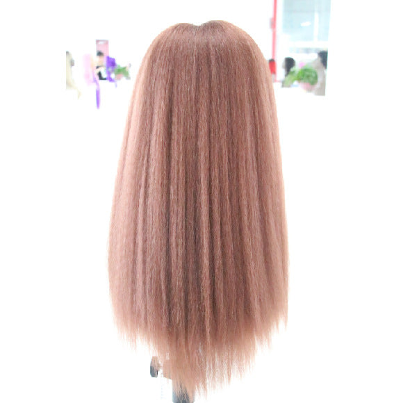 Factory Direct Sale V-part brown Yaki Straight Wig - 图片 3