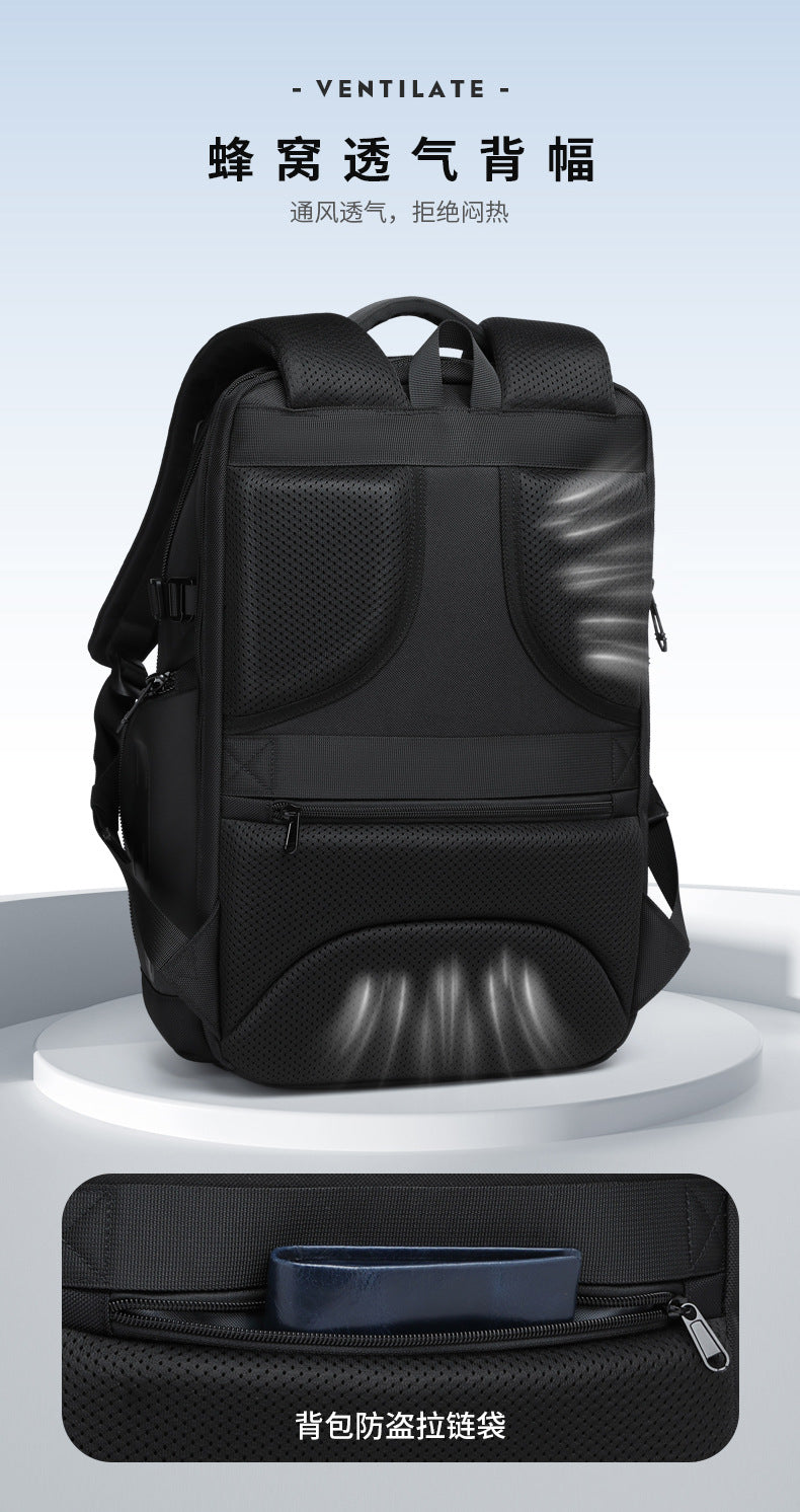 OZUKO Business Backpack Men's Computer Backpack Waterproof High-end Business Travel College Student Commuting School Bag - 图片 20