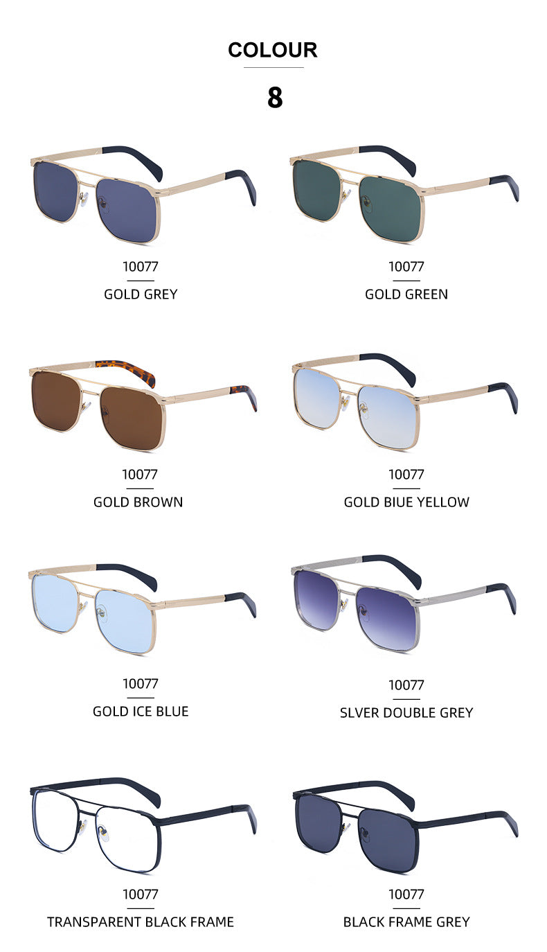 Men's Sunglasses Driving Fashion Internet Celebrity David Same Style Square Frame Sunglasses Men's Trendy Outdoor Hiking Glasses shades - 图片 17