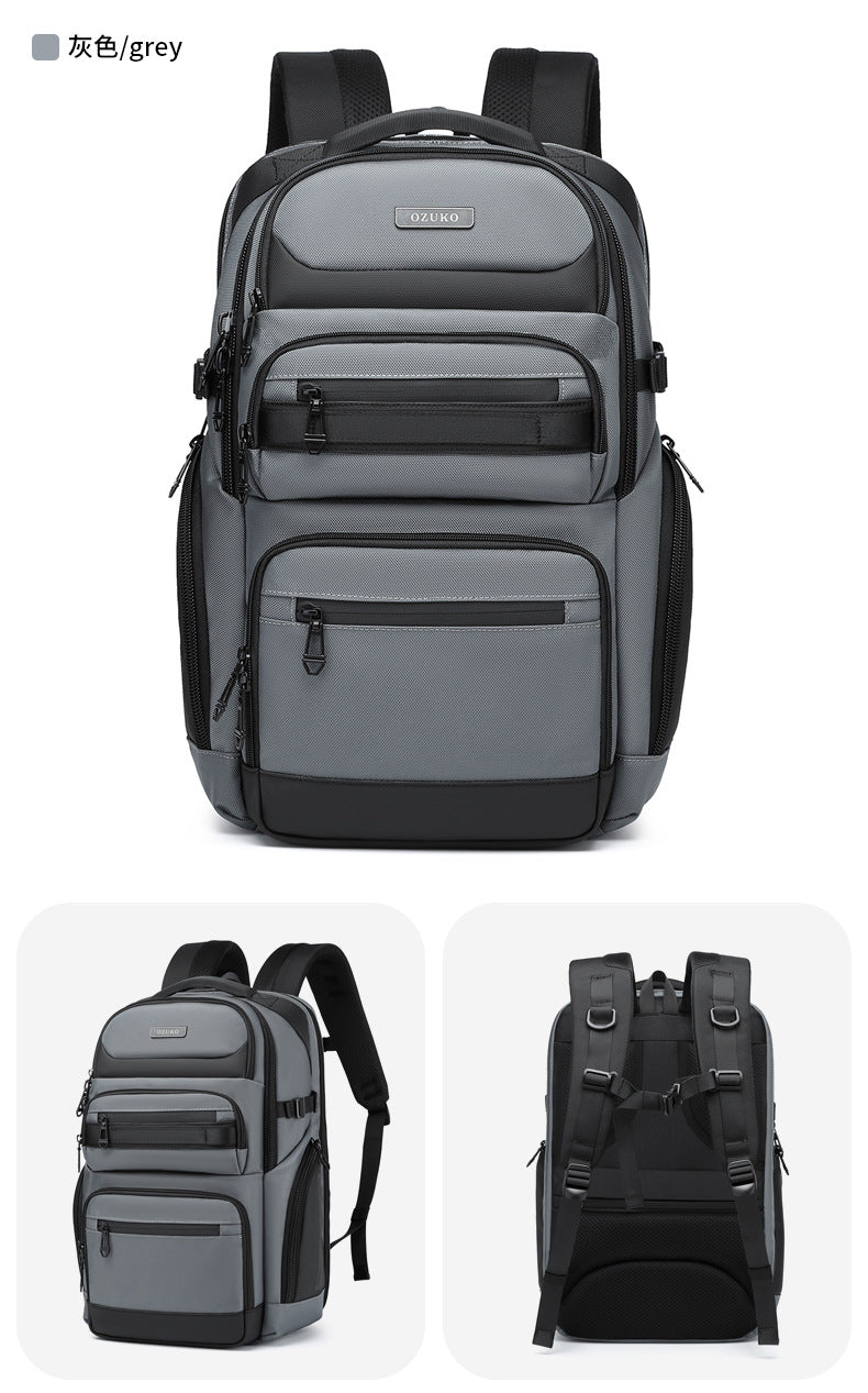 OZUKO Business Backpack Men's Computer Backpack Waterproof High-end Business Travel College Student Commuting School Bag - 图片 33
