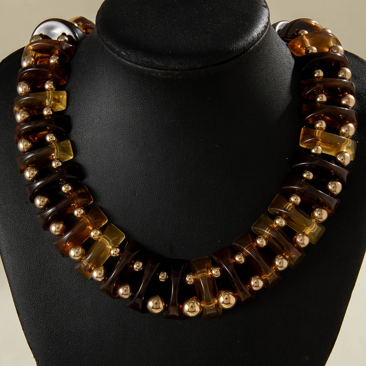 European and American Fashion Trend Exaggerated Necklace Geometric personalized handmade beaded Bohemian style necklace - 图片 15