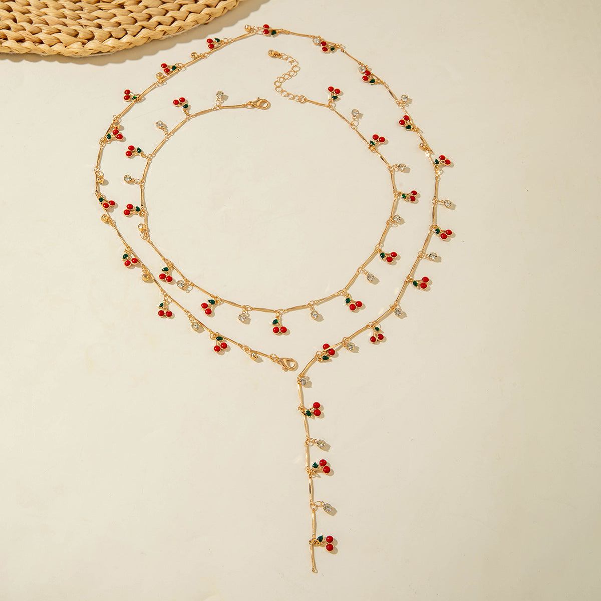 European and American Style Jewelry Light Luxury Imitation Pearl Cherry Necklace High-End Versatile Grass Multi-Layer Stacking Necklace Wholesale - 图片 44