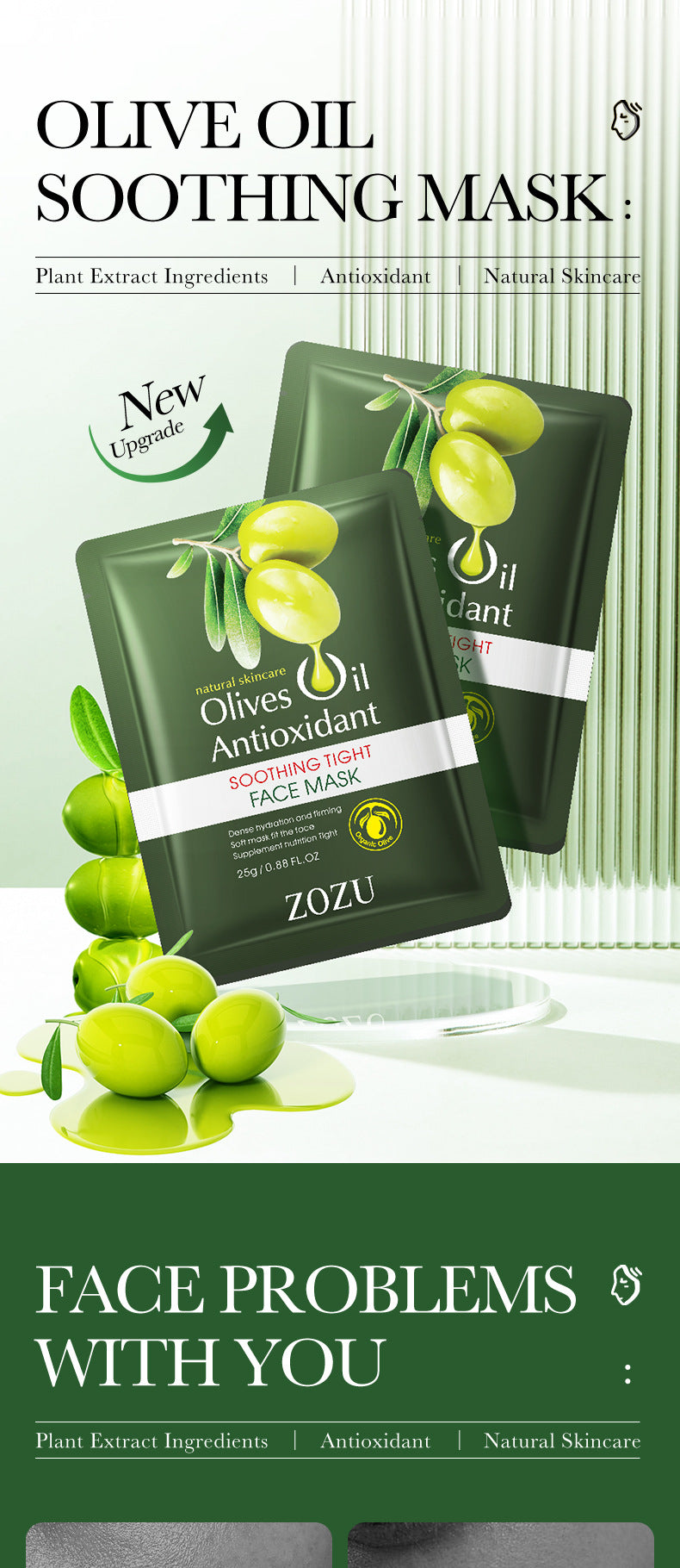 Olive Oil Mask25g ZOZU Hydrating Moisturizing Tablets for Cross-Border Wholesale - 图片 8