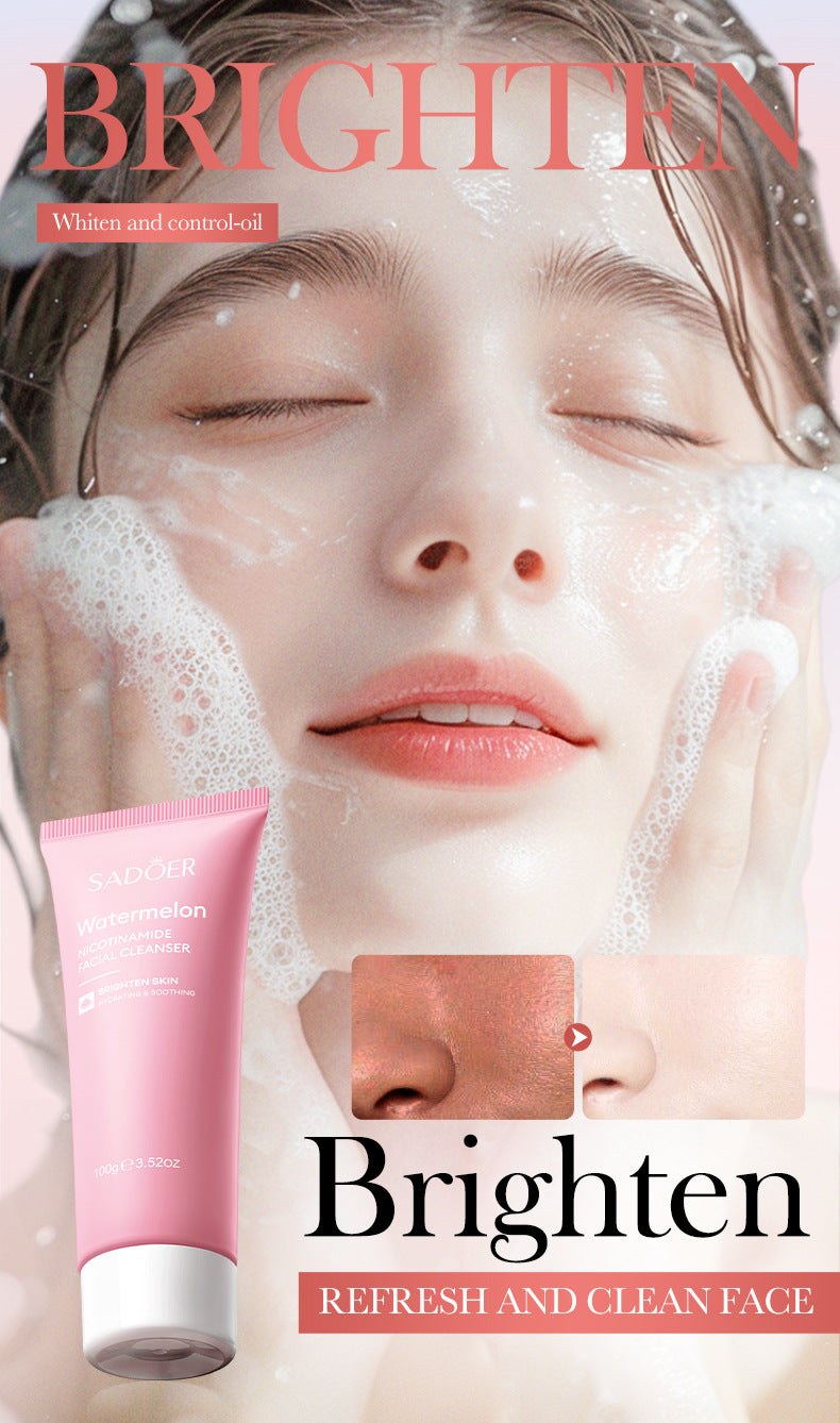 Niacinamide Watermelon Facial Cleanser SADOER Deep Cleansing Facial Cleanser Cross-Border Wholesale - 图片 7
