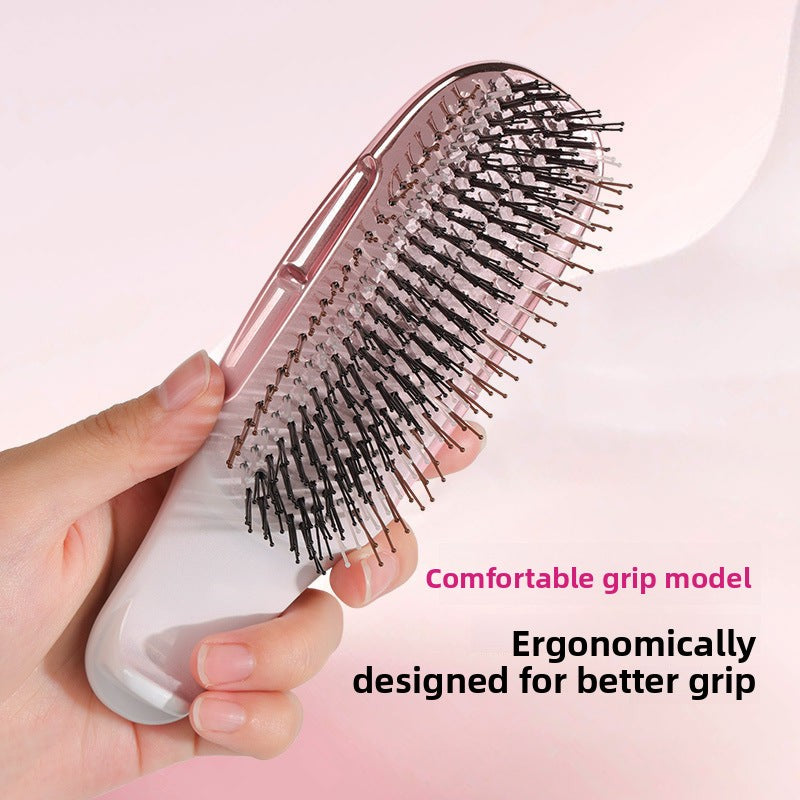 Cross-Border Electroplated Meridian Massage Comb Round Bead Three-Stage Comb Teeth Smooth Hair Anti-Tangle Dry and Wet Dual-Use Fine Needle Portable Comb - 图片 18