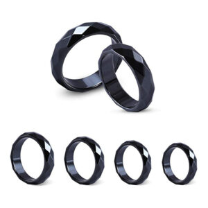 Hematite Ring Unisex6T Flat Ring Street Stall Wholesale Small Gift Simple Couple Rings