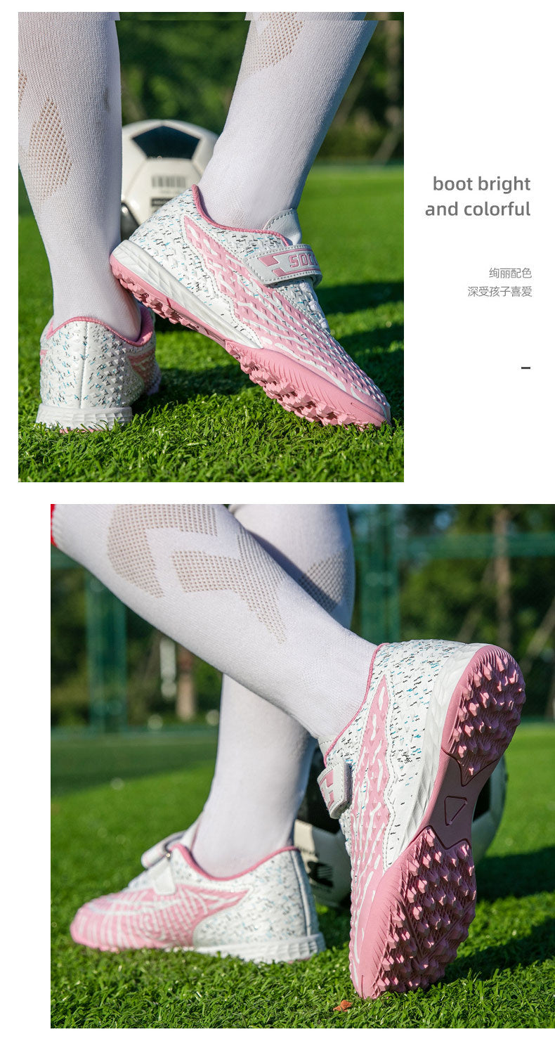 New football shoes for men and women with Velcro for children TF Broken Nail Style Youth Student Grassland Flat Training Shoes - 图片 29