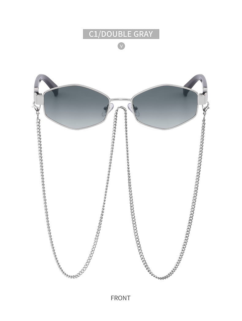 New Women's Sunglasses Fashion Chain Personality Round Frame Korean Style Sunglasses Wholesale Glasses sunglasses - 图片 26