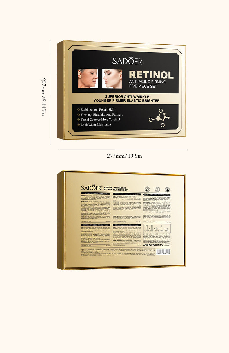 Retinol Skincare Set SADOER Anti-wrinkle, hydrating, moisturizing five-piece set for foreign trade wholesale - 图片 16