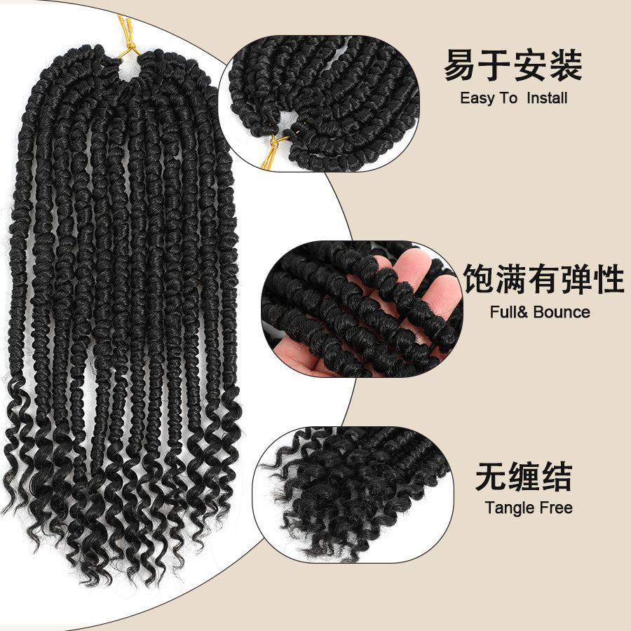 European and American African Synthetic Hair Braids Twist Hair Dreadlock Wig Passion Crochet Double Ponytail - 图片 3