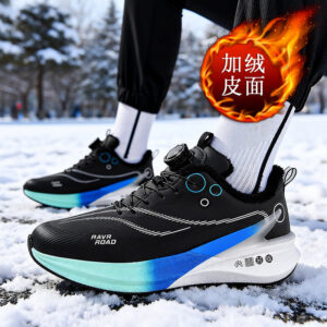 Red Rabbit8PRO Real Explosive Carbon Plate Youth Racing Leather Surface Fleece-Lined Warm Running Shoes for Men and Women with Rotating Buckle Sports Shoes