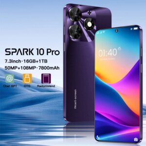 Mobile Phone Spark10 Pro 7.3Inch Large Screen16+1T Factory Price for Android Phones(Popular)