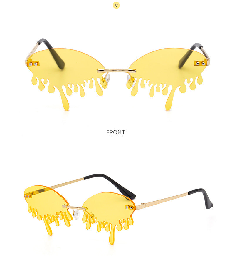 Christmas Costume Personality Tear Sunglasses for Women Metal Frameless Sunglasses Trendy European and American Party Funny Glasses - 图片 24