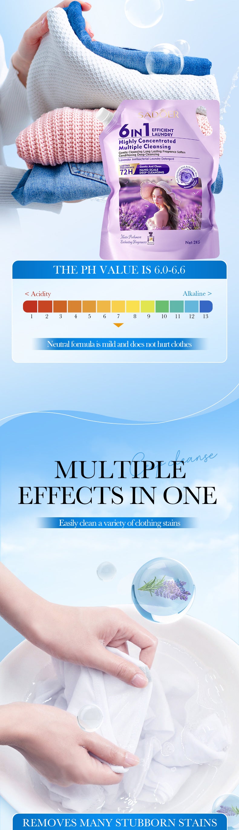 Cross-border Large Capacity Lavender Antibacterial Laundry Detergent2KG Clean Fragrance Export Manufacturer Wholesale - 图片 14