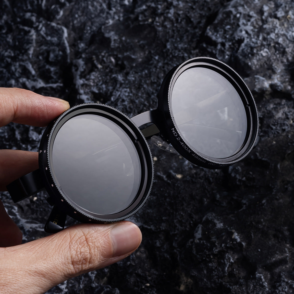 ND Nine-Stage Manual Adjustable Zoom Glasses Anti-Glare Round Frame Sunscreen Sunglasses High-End Polarized Sunglasses for Men - 图片 10