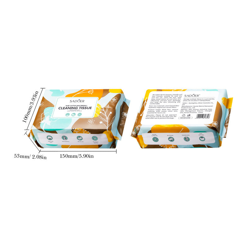 Pure Cotton Skin-Friendly Face Towel50Pumping SADOER Daily Makeup Remover Towels Face Towels Cross-Border Wholesale - 图片 5
