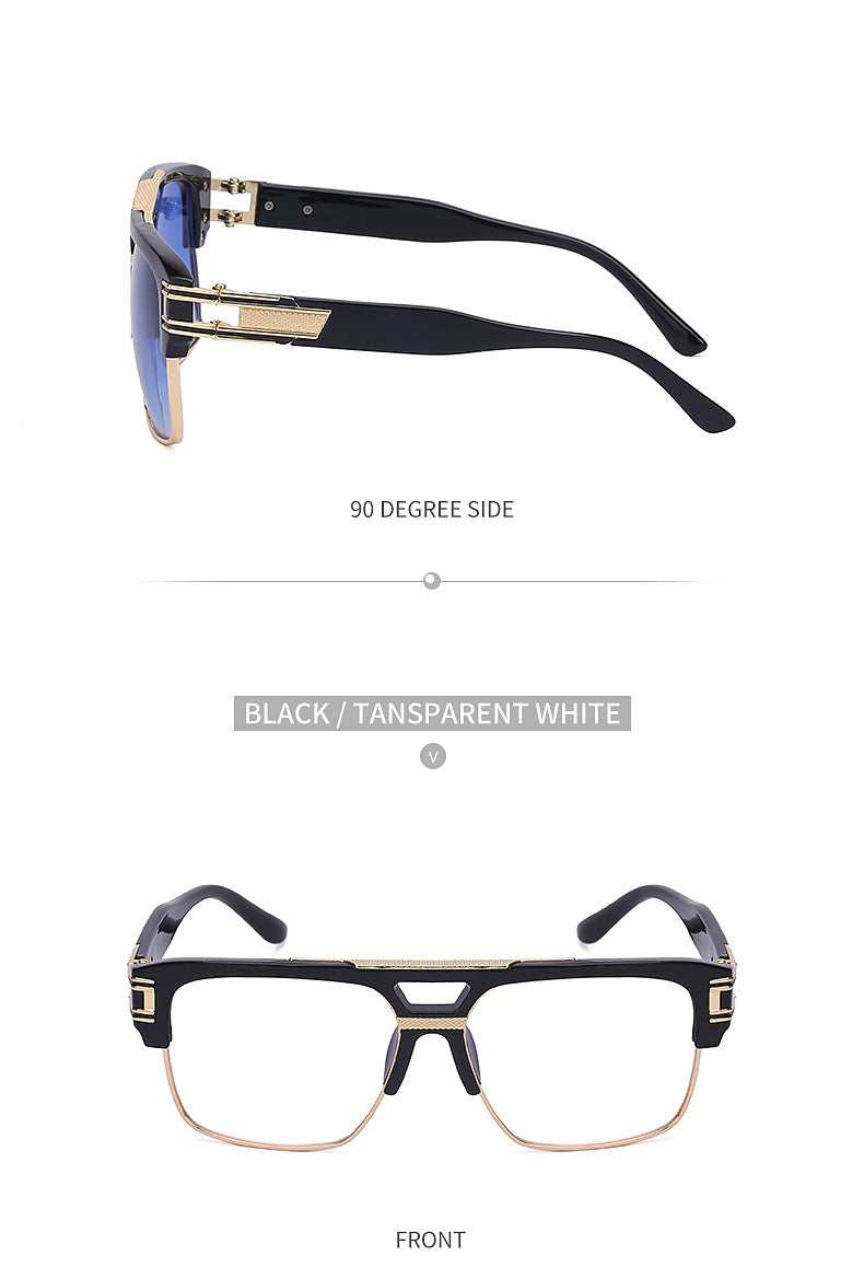 Glasses for Men Driving Special European and American Large Frame Sunglasses Men's High-end Sense Retro Trend Sunscreen Sunshade Full Frame Sunglasses - 图片 34