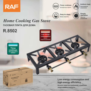 RAF Gas Stove Simple Household Liquefied Gas Tabletop Flameout Three Burners Easy-to-Clean Gas Stove R.8502