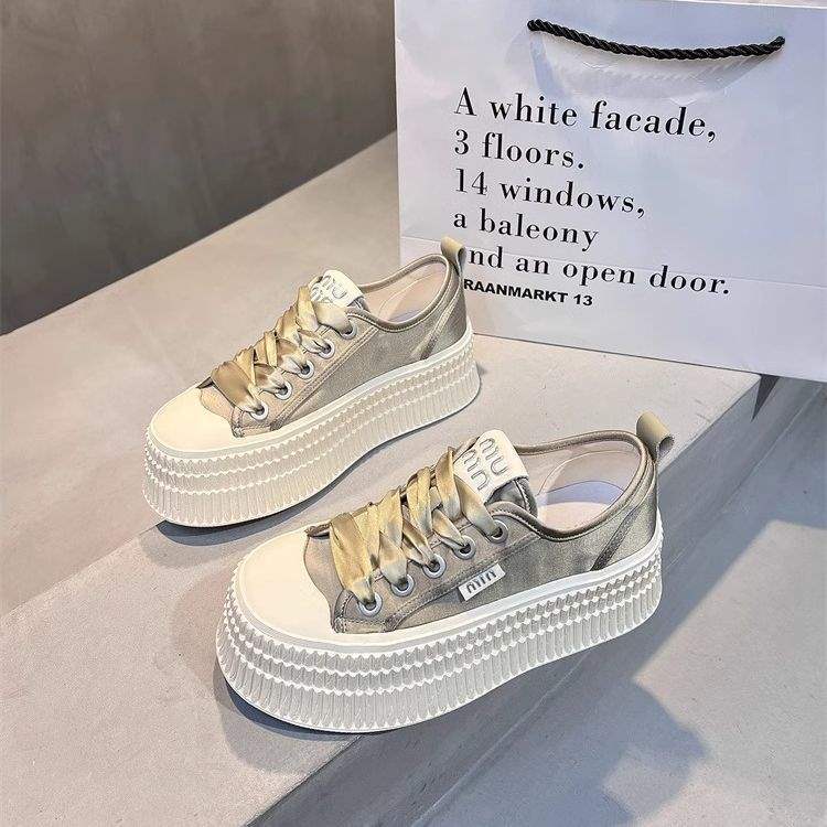 Thick Sole Biscuit White Sneakers for Women2025Versatile Student ins Fashionable Sports Casual Sneakers - 图片 10