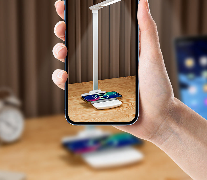 Study-Specific Eye Protection Desk Lamp with Smart Wireless Charging and Foldable Night Light for Dormitory LED Student Reading Gift Lamp - 图片 24
