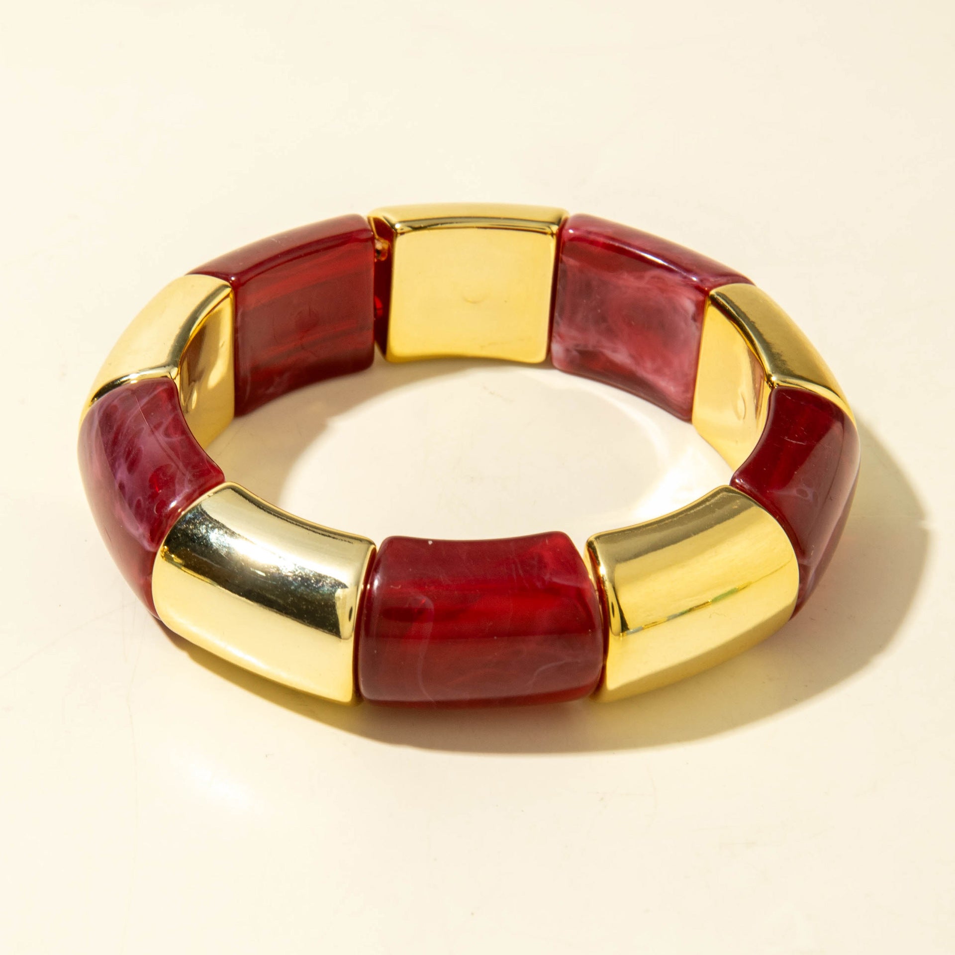 European and American Style Bohemian Bamboo Tube Color Block Elastic Beaded Bracelet Simple Fashion Bracelet Wholesale - 图片 14