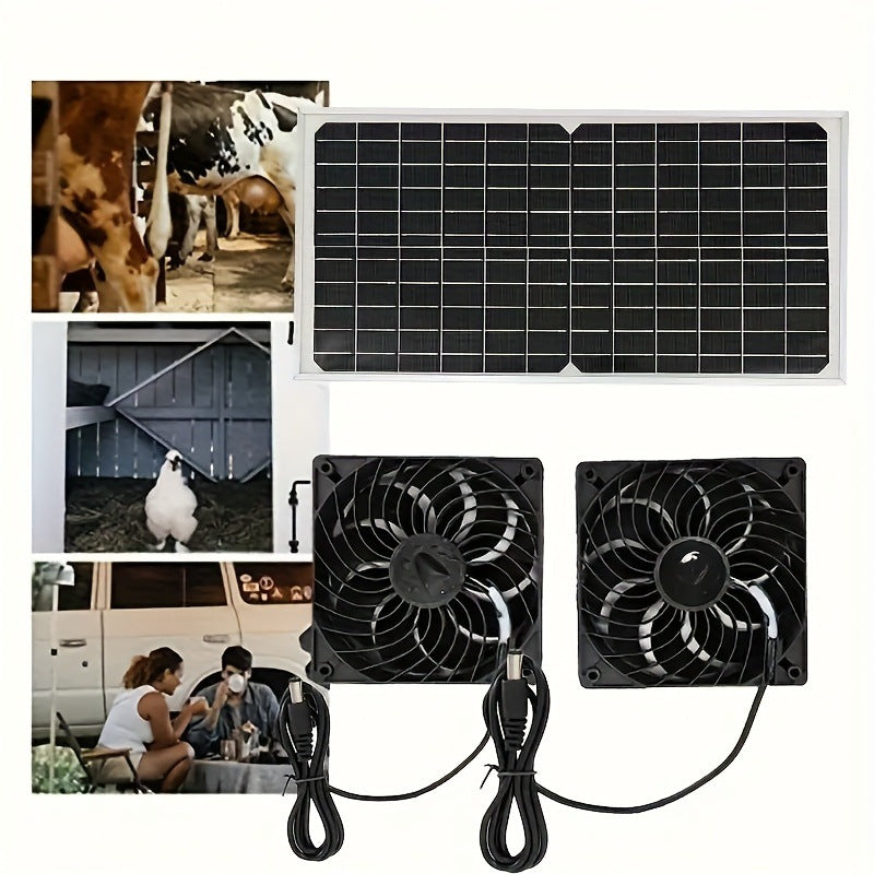 Factory Direct Solar Panel with Dual Fan Pet House Silent Solar Photovoltaic Panel Exhaust Fan Ventilation Cooling - 图片 23