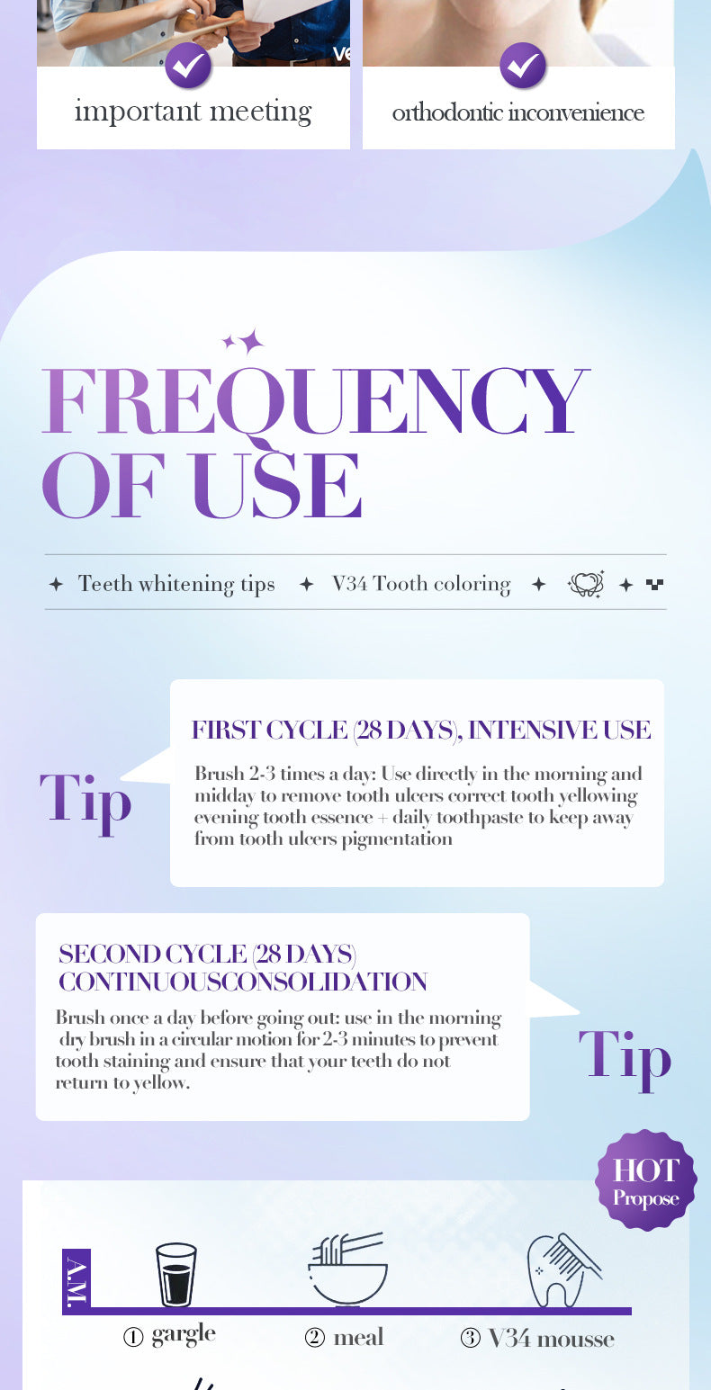 V34Whitening Foam Toothpaste SADOER Clean Teeth Clean Mousse Cross-Border Foreign Trade Wholesale - 图片 18